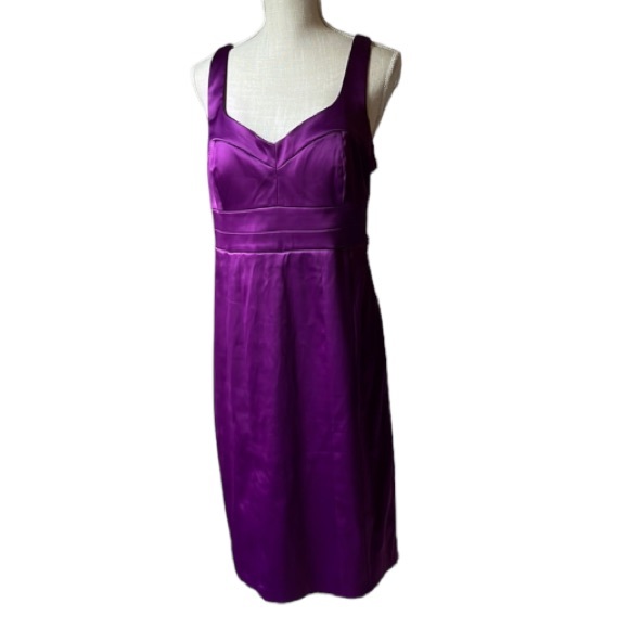SANGRIA Fuchsia Satin Lined Holiday Party Cocktail Dress - Picture 1 of 16